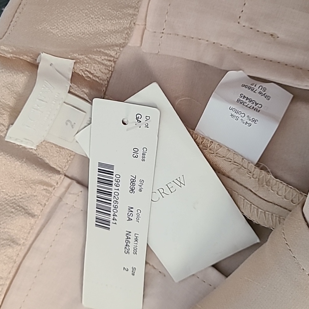 J. Crew Rose Gold Cropped Metallic Trousers - Picture 4 of 12
